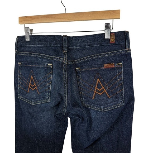 7 For All Mankind Women’s “A” Pocket Flare Dark Wash Jeans Size 30 - Picture 7 of 14
